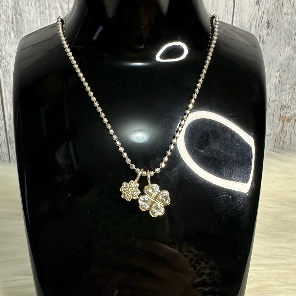 FOLLI FOLLIE clover necklace in silver and 18k real gold